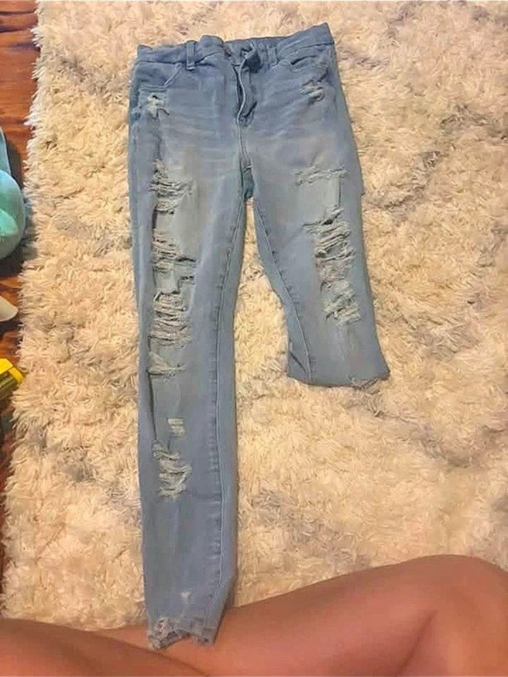 American Eagle Outfitters Distressed Gray Skinny Jeans